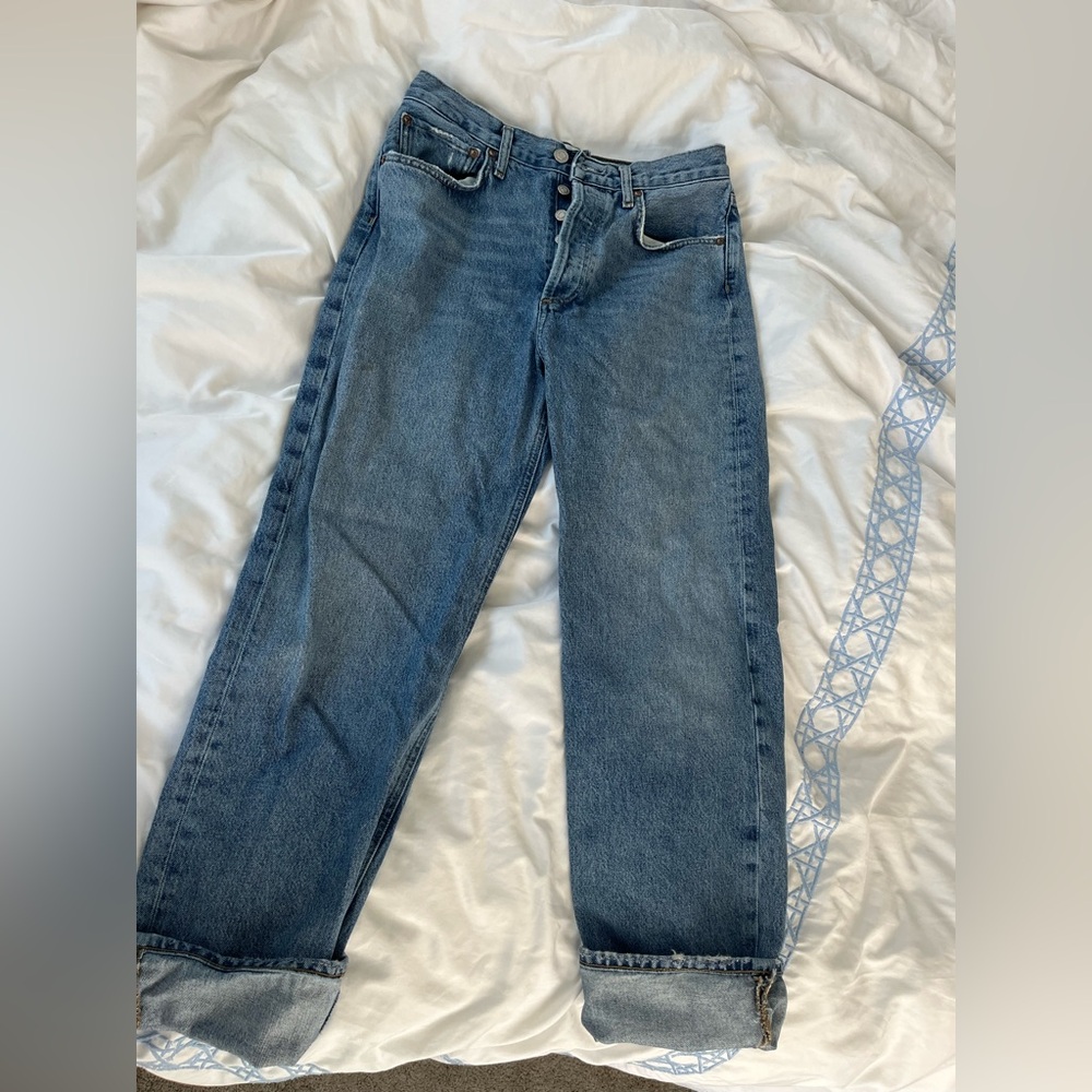 Agolde Vintage Wash Blue Straight-Leg Jeans